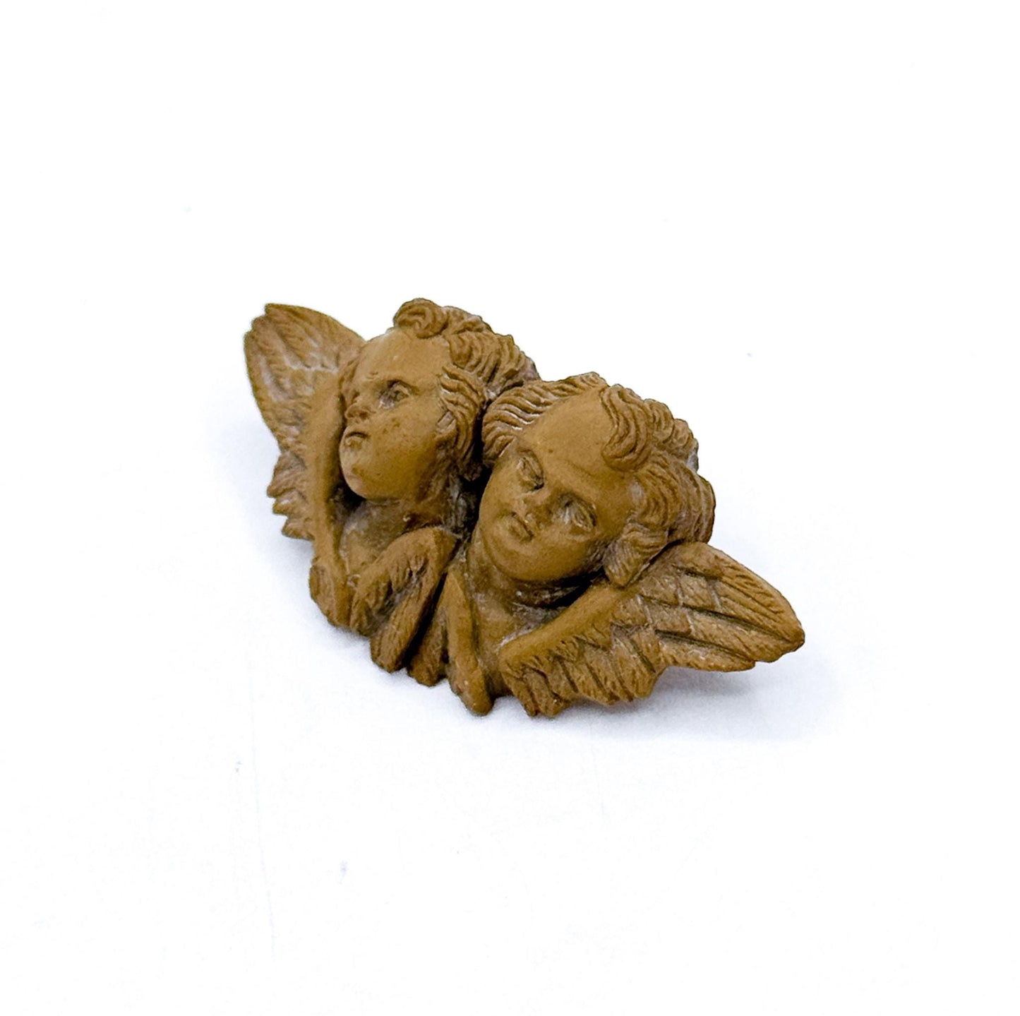 Victorian Lava Cameo Brooch: Winged Cherubs, Grand Tour Souvenir