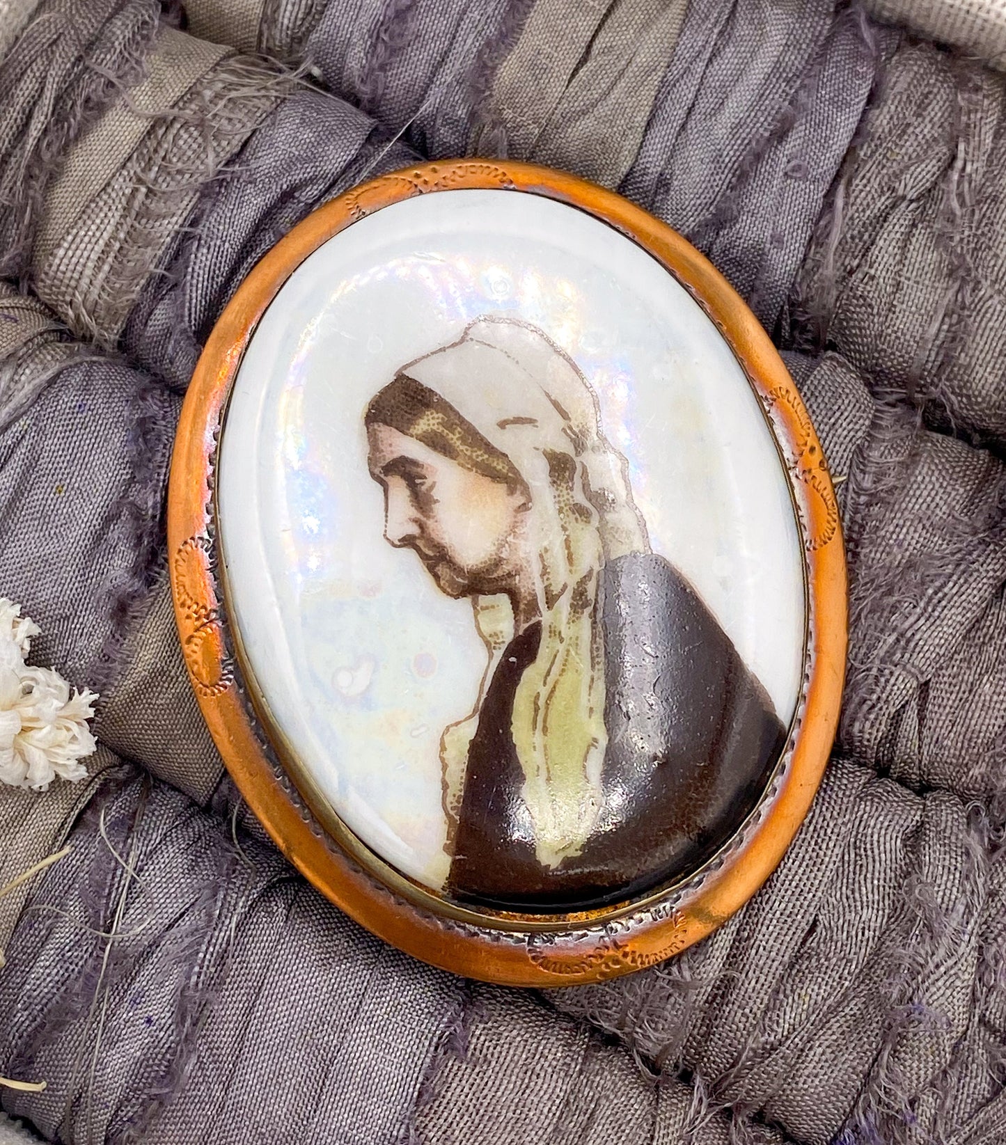 Antique Large Whistlers Mother Brooch
