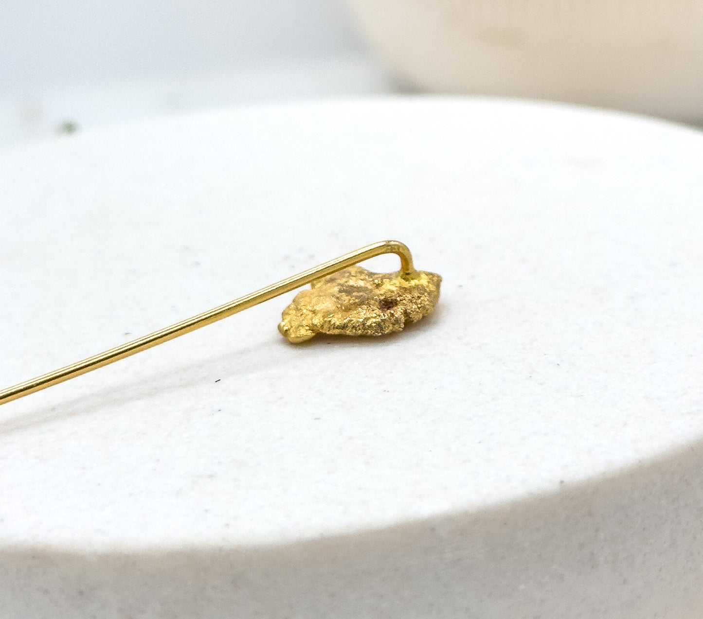 Antique Gold Nugget Stick Pin Vintage Nugget Pin in 14K Gold