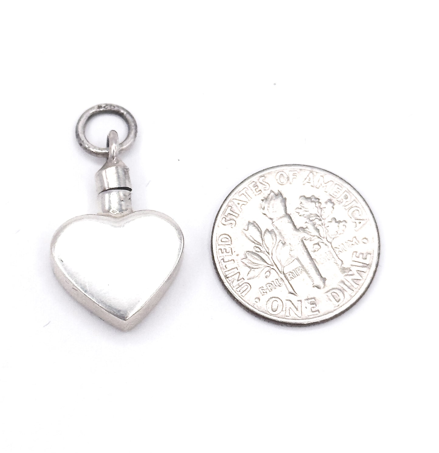 Vintage Love Potion Perfume Bottle Heart Charm in Silver