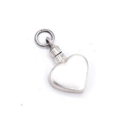 Vintage Love Potion Perfume Bottle Heart Charm in Silver