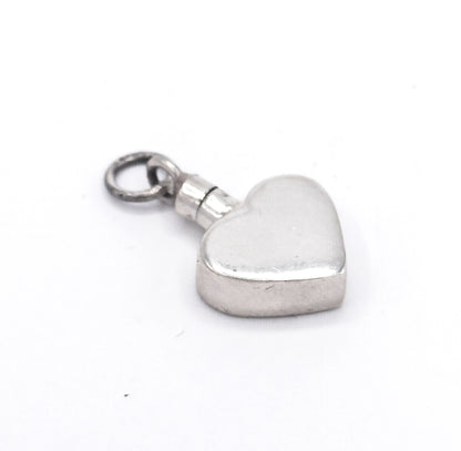 Vintage Love Potion Perfume Bottle Heart Charm in Silver