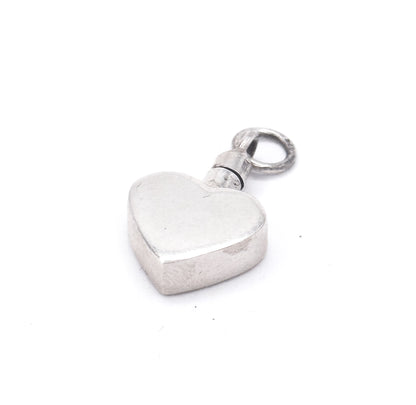 Vintage Love Potion Perfume Bottle Heart Charm in Silver