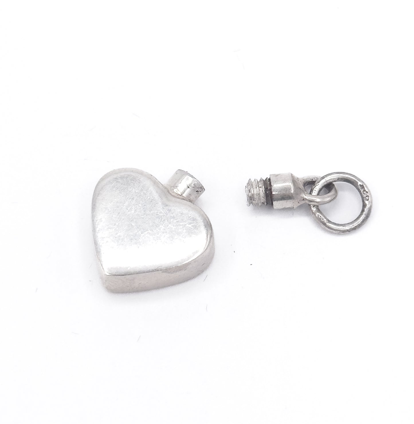 Vintage Love Potion Perfume Bottle Heart Charm in Silver