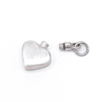 Vintage Love Potion Perfume Bottle Heart Charm in Silver