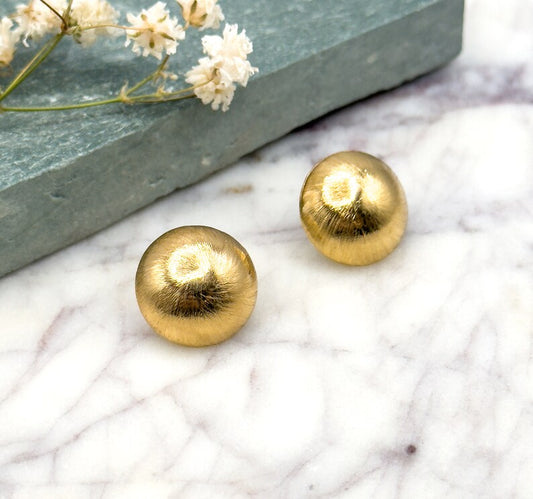 Vintage Puffy Dome earrings in 14K Gold