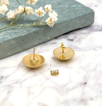 Vintage Puffy Dome earrings in 14K Gold