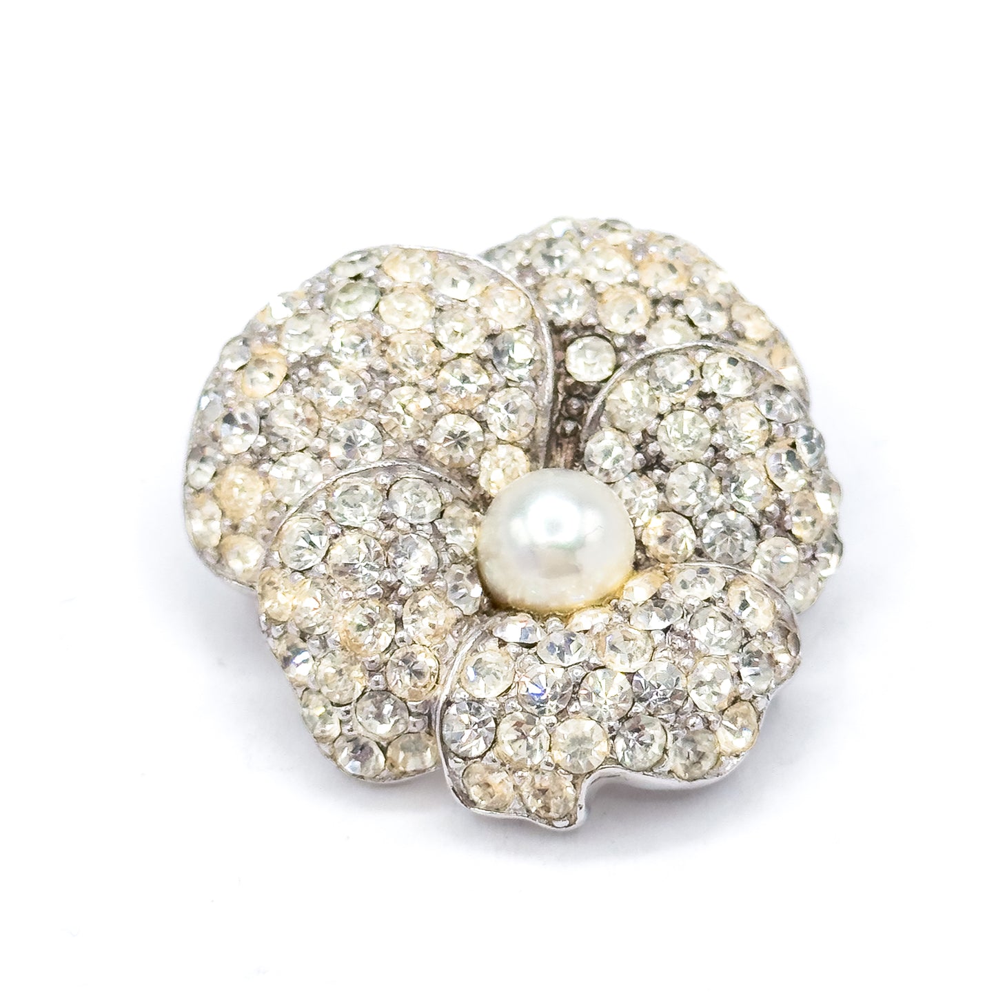 Mid-Century Jomaz Brand rhinestone & Pearl Pansy Set
