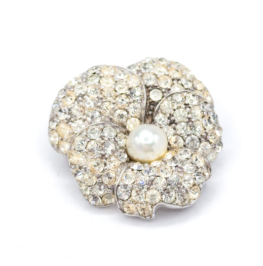 Mid-Century Jomaz Brand rhinestone & Pearl Pansy Set