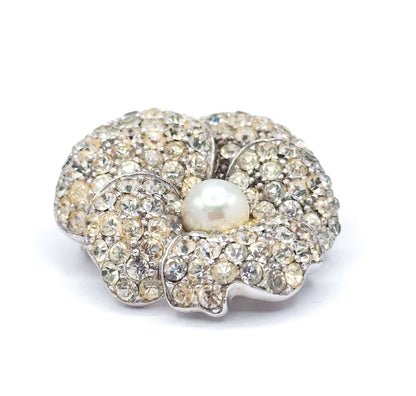 Mid-Century Jomaz Brand rhinestone & Pearl Pansy Set