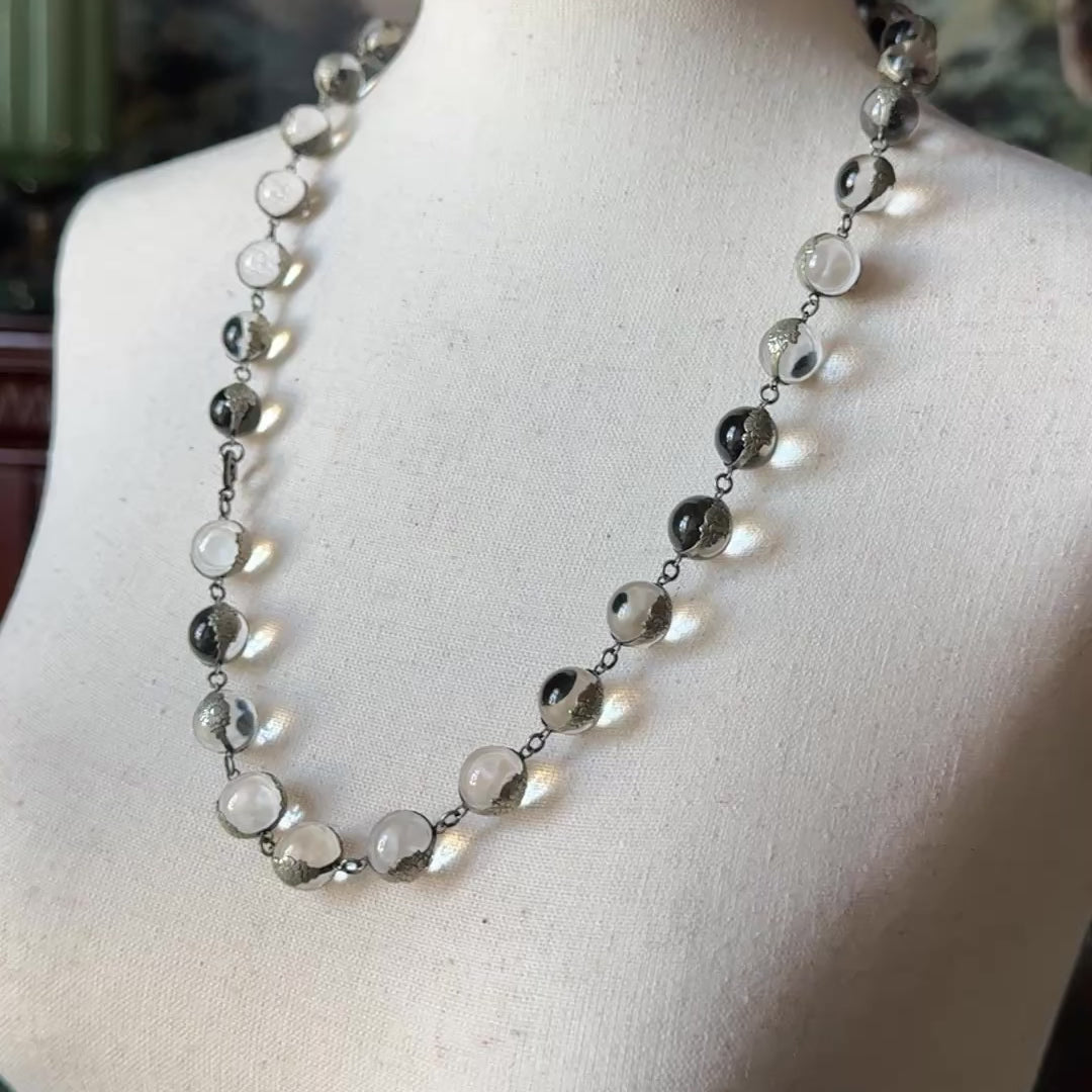 Art Deco Pools of Light Rock Crystal Necklace in Sterling Silver — view 12 of 13