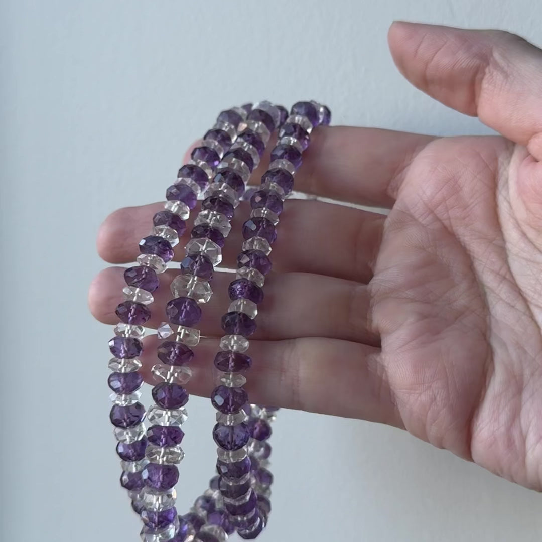 Art Deco Amethyst & Rock Crystal Graduated Necklace — view 10 of 10