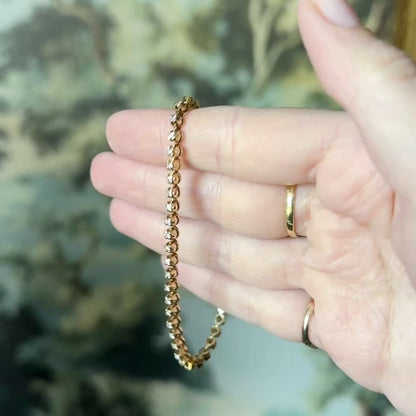 Vintage Diamond Tennis Bracelet in 14K Yellow Gold