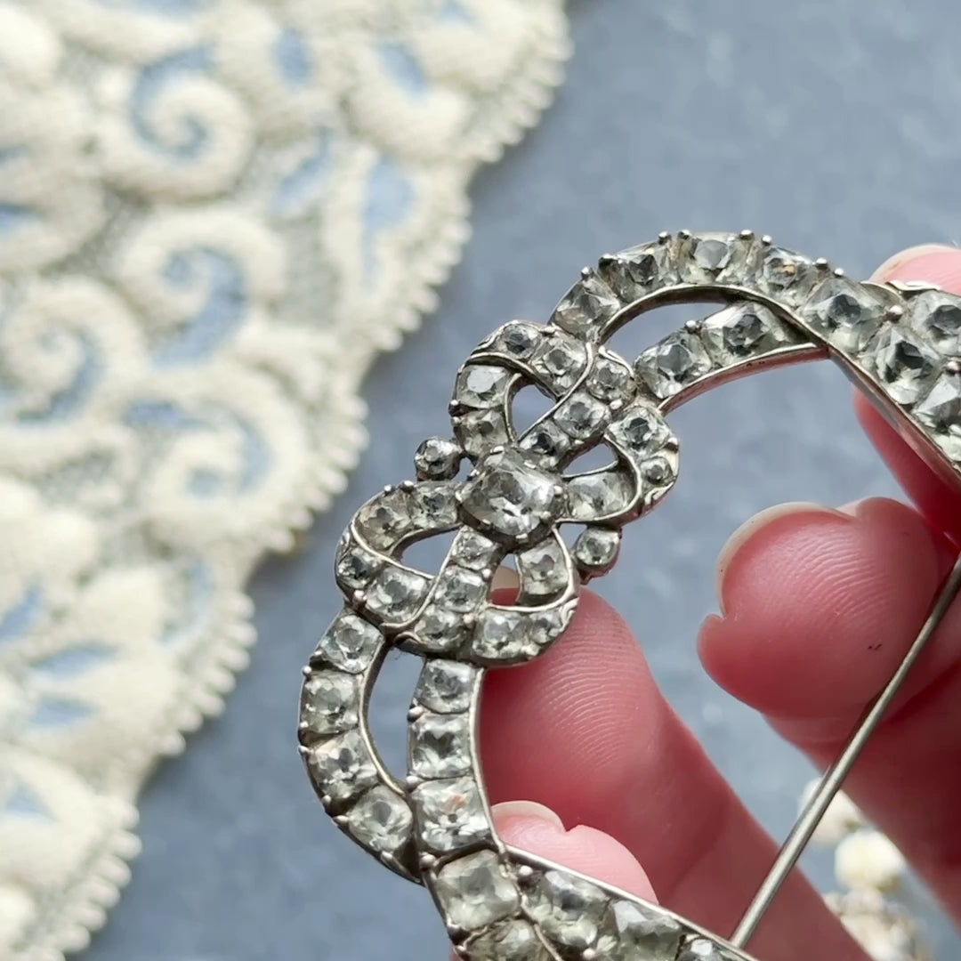 Georgian Paste Bow Buckle Brooch in Sterling Silver — view 11 of 11