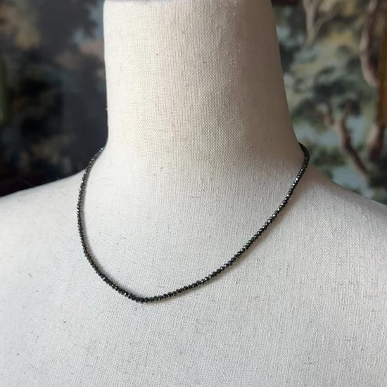 Black Diamond Bead Necklace in 18K White Gold — view 11 of 12