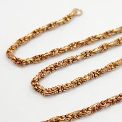 Antique Victorian Fancy Chain Necklace in 14K Rose Gold