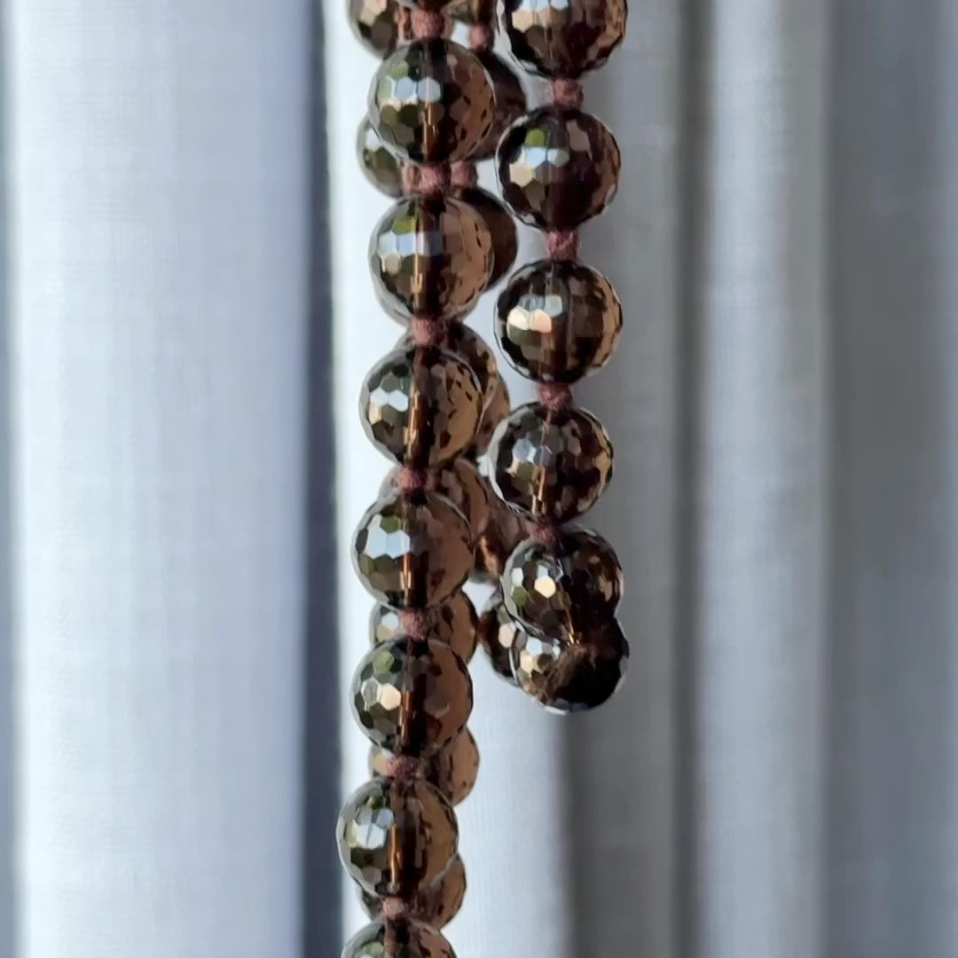 Vintage Smoky Quartz Opera Necklace in 14K Gold — view 11 of 11
