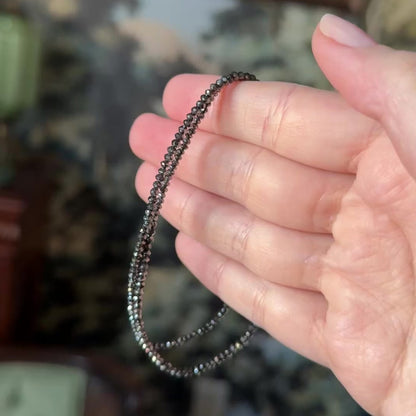 Black Diamond Bead Necklace in 18K White Gold — view 12 of 12
