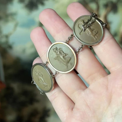 Victorian Lava Cameo Bracelet in Silver Alloy — view 15 of 15