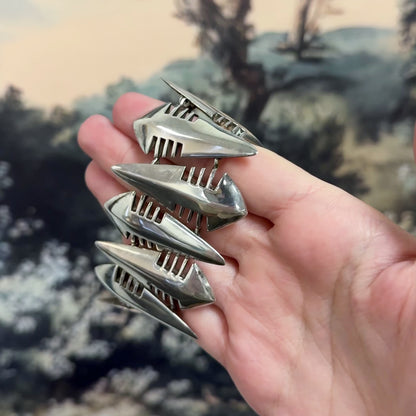 Awesome Vintage Brutalist Sterling Silver Bracelet