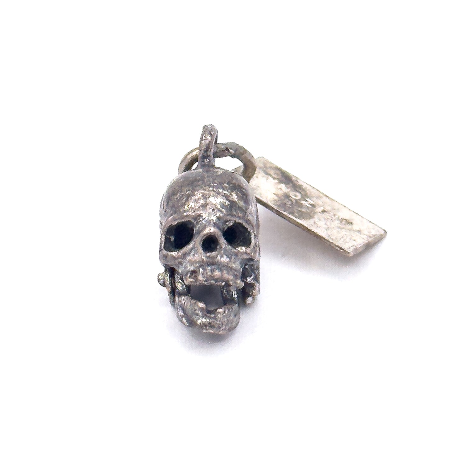 Mid-Century Articulated Skull Charm in Sterling Silver Arizona Souvenir