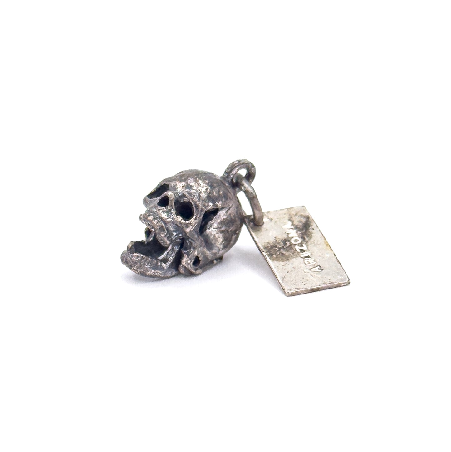 Mid-Century Articulated Skull Charm in Sterling Silver Arizona Souvenir