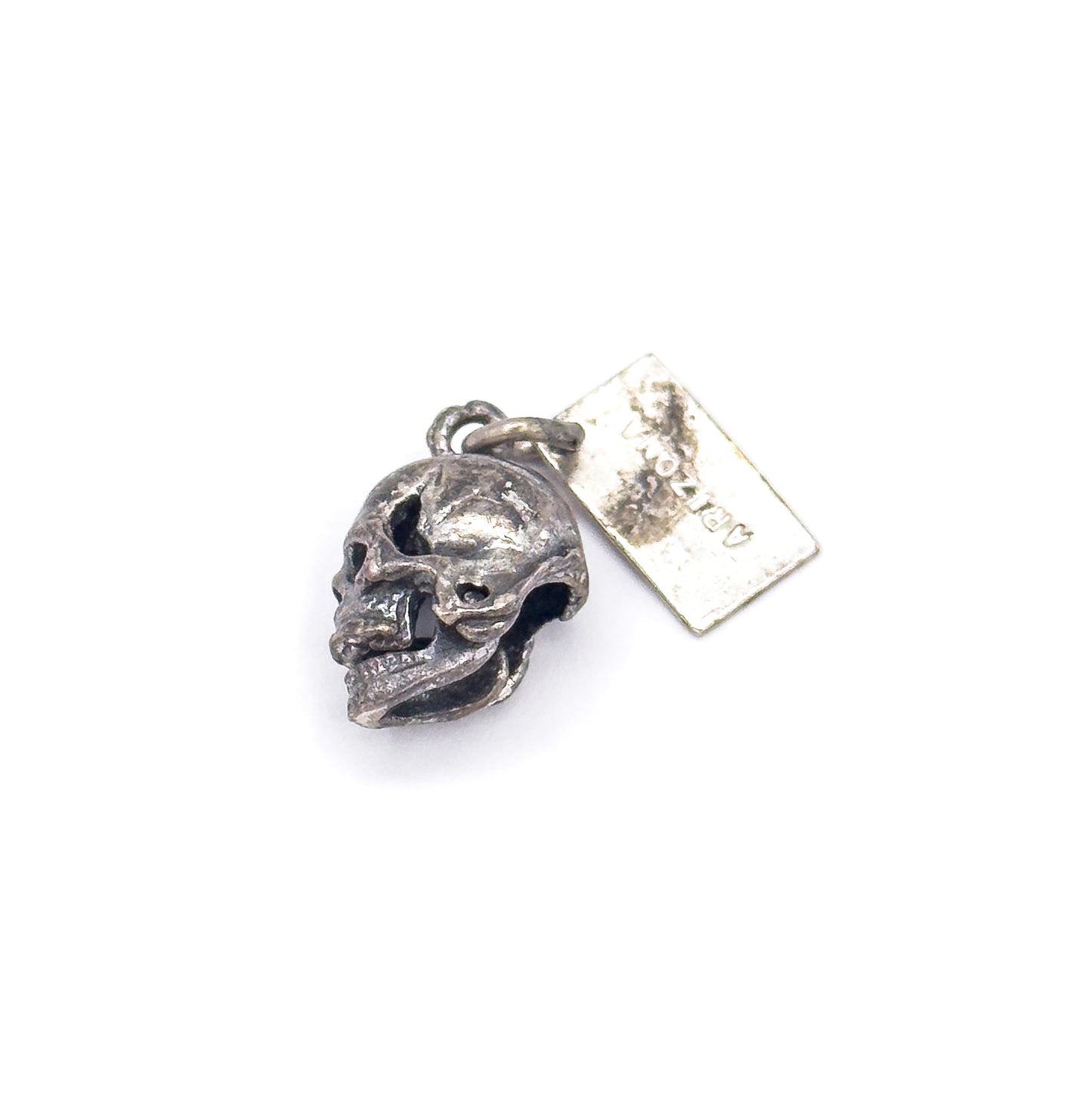 Mid-Century Articulated Skull Charm in Sterling Silver Arizona Souvenir