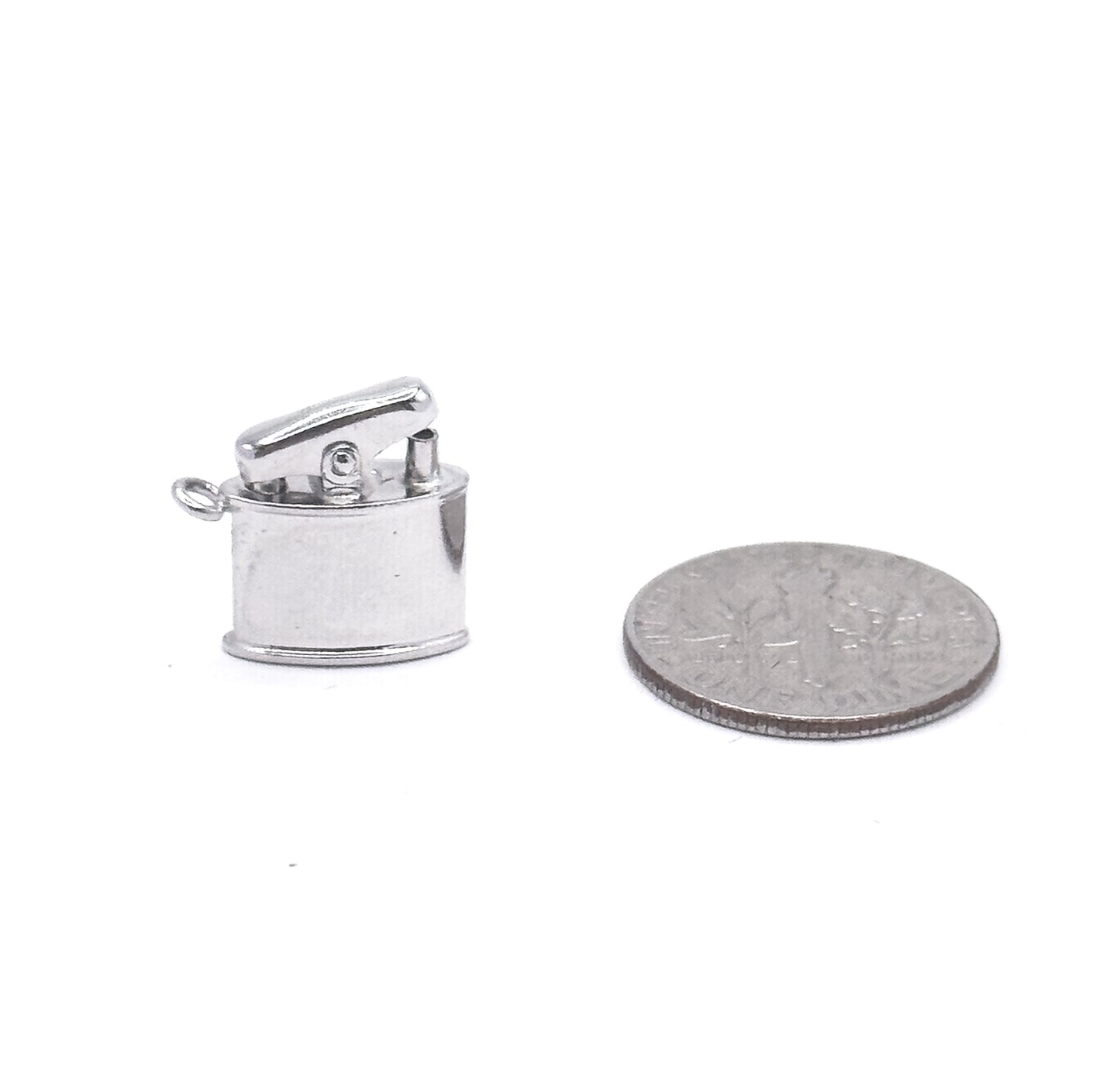 Mid-Century Articulated Lighter Charm in Sterling Silver